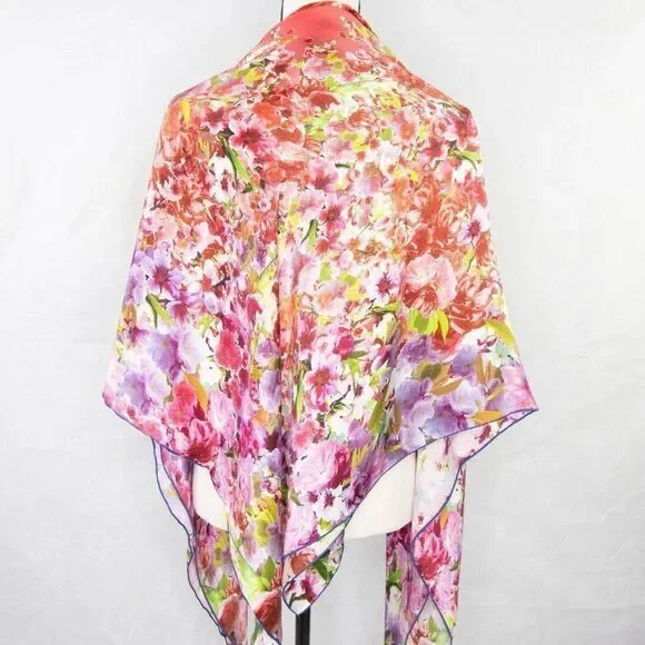 Silk floral print over size‎ scarf